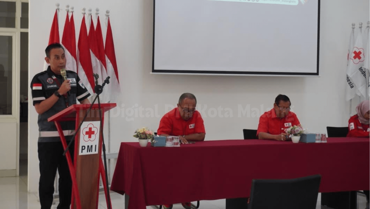 Penyampaian laporan Ketua Panitia Pelatihan Ambulans PMI Kabupaten Bantul